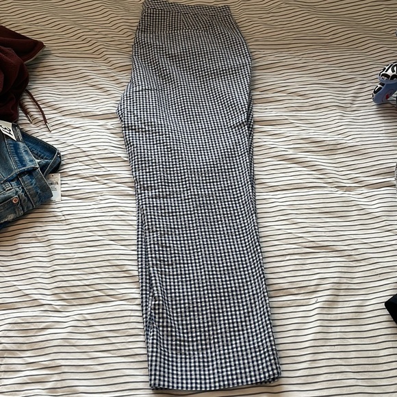 Zara blue white cropped gingham pants size 12 - Picture 7 of 7